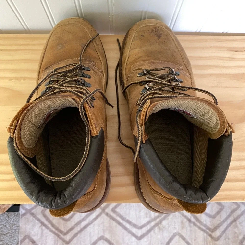 Red Wing Mens Leather Work Boots Size 10 Truwelt Chukka Brown Safety USA Made
